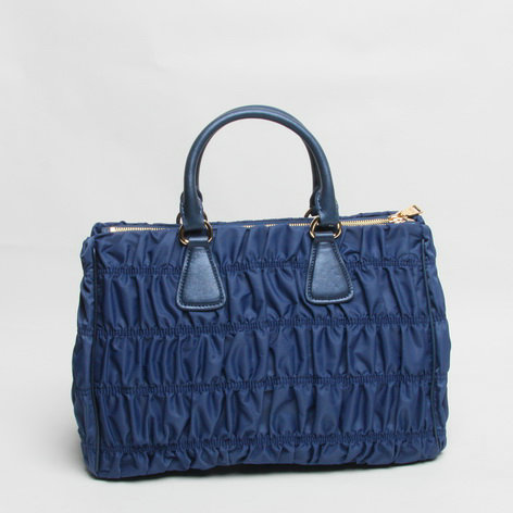 2014 Prada gaufre nylon fabric tote bag BN2390 blue - Click Image to Close